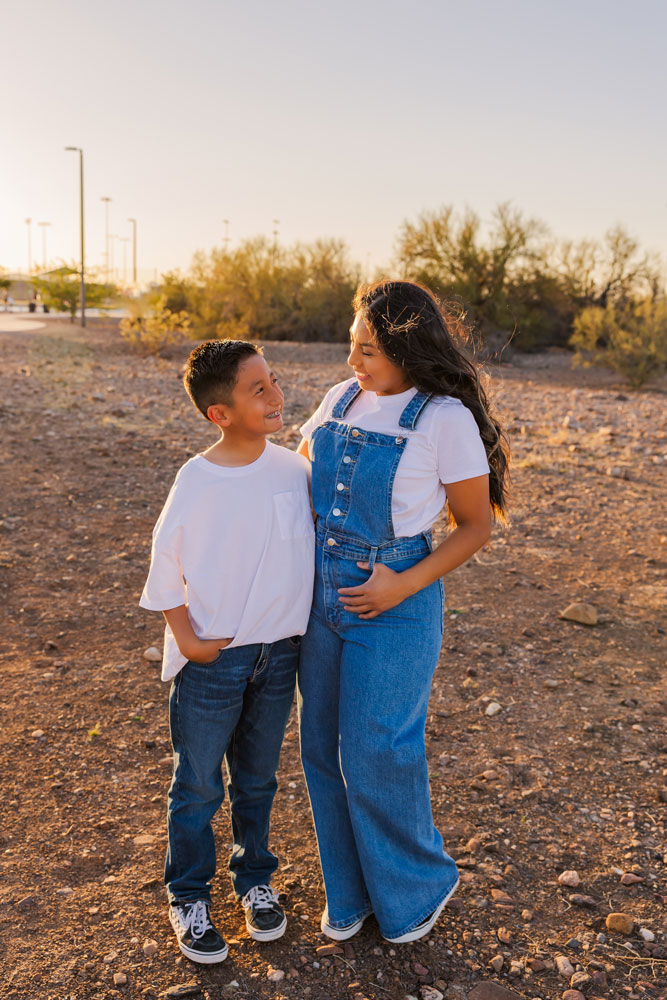 Mother and son portrait