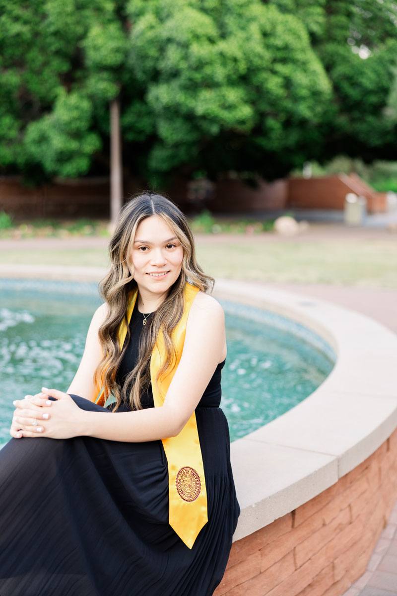grad photo session for Arizona state University student.