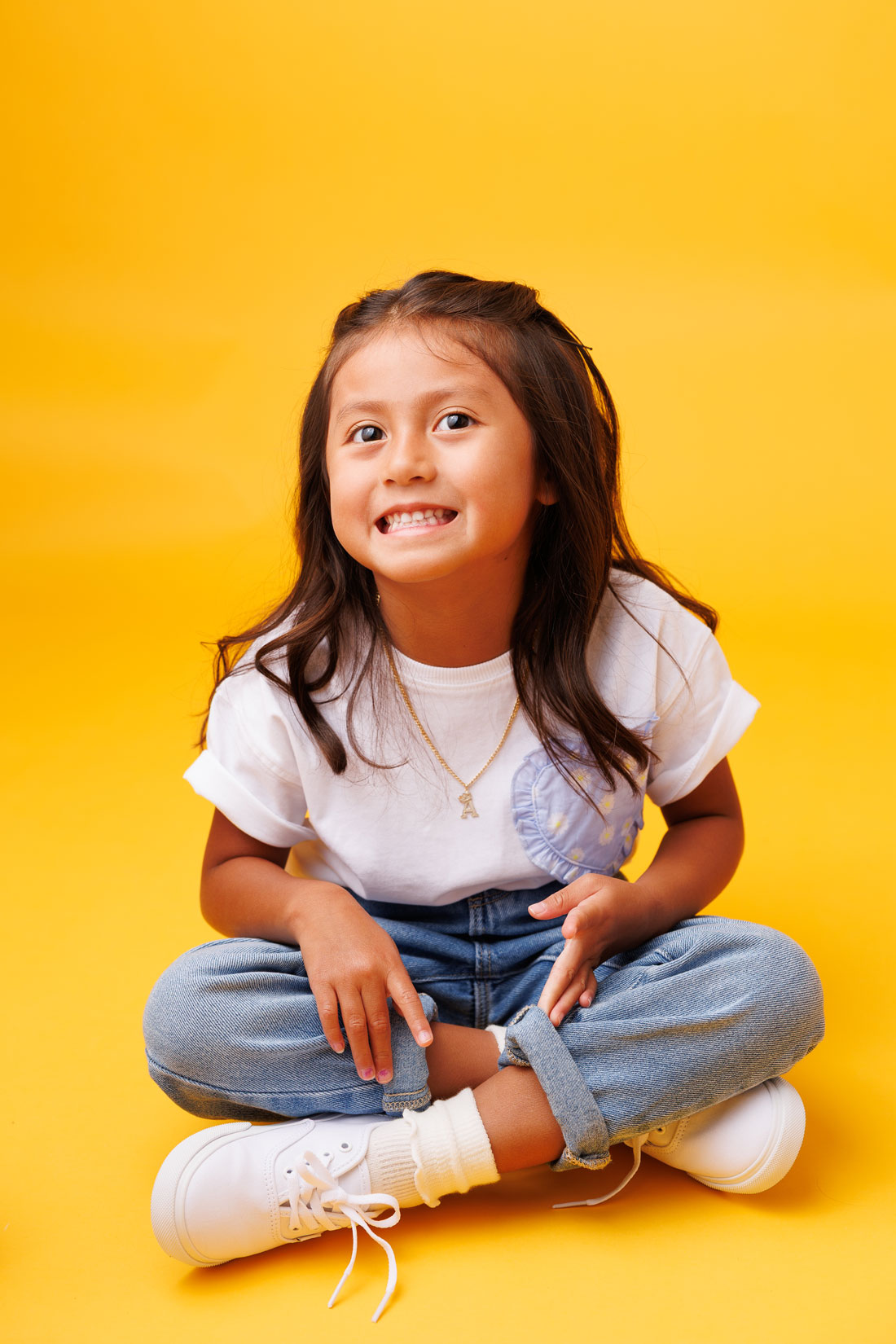 little girl smiling